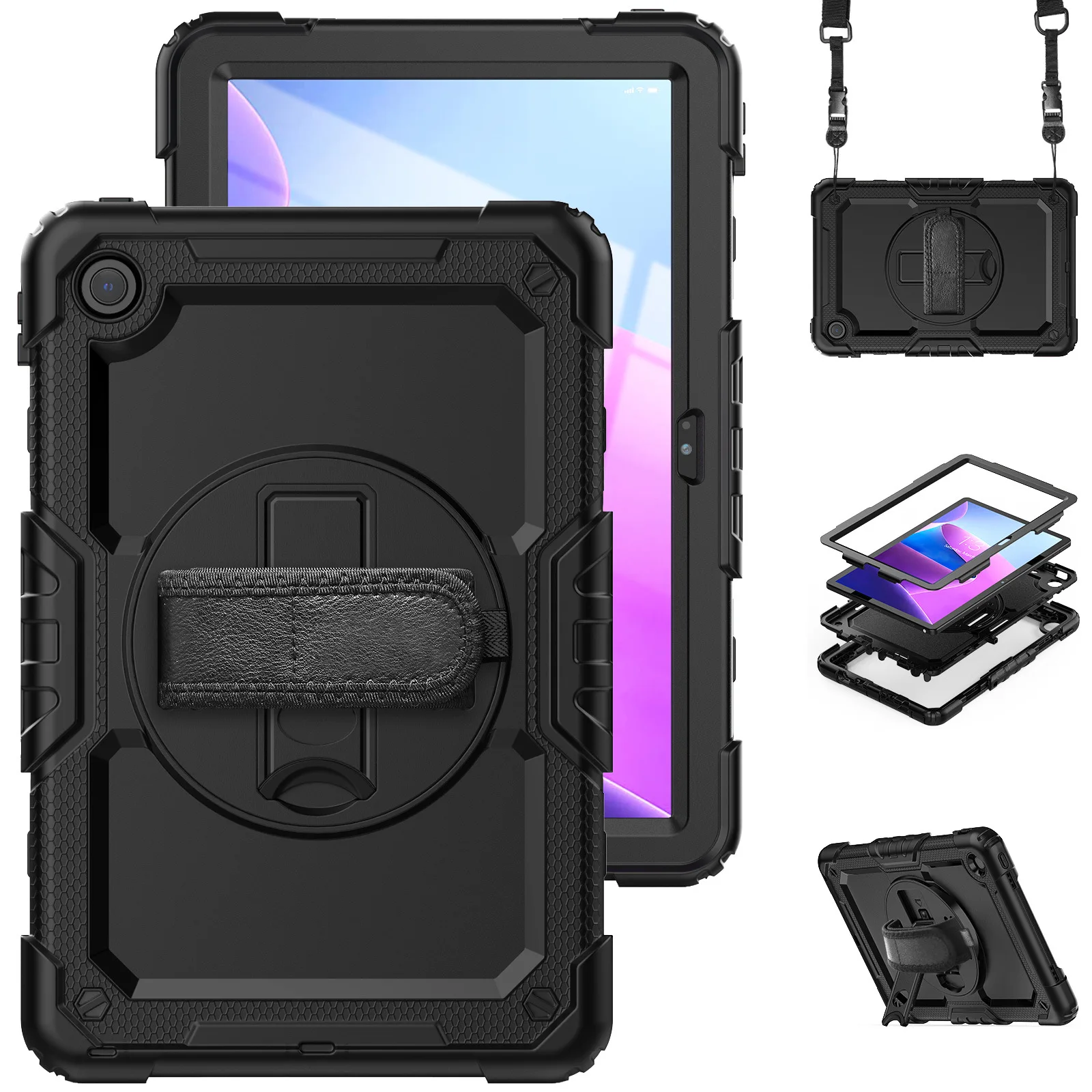Lenovo Tablet Plus Accessories - Funda Protectora Antigolpes con Soporte y