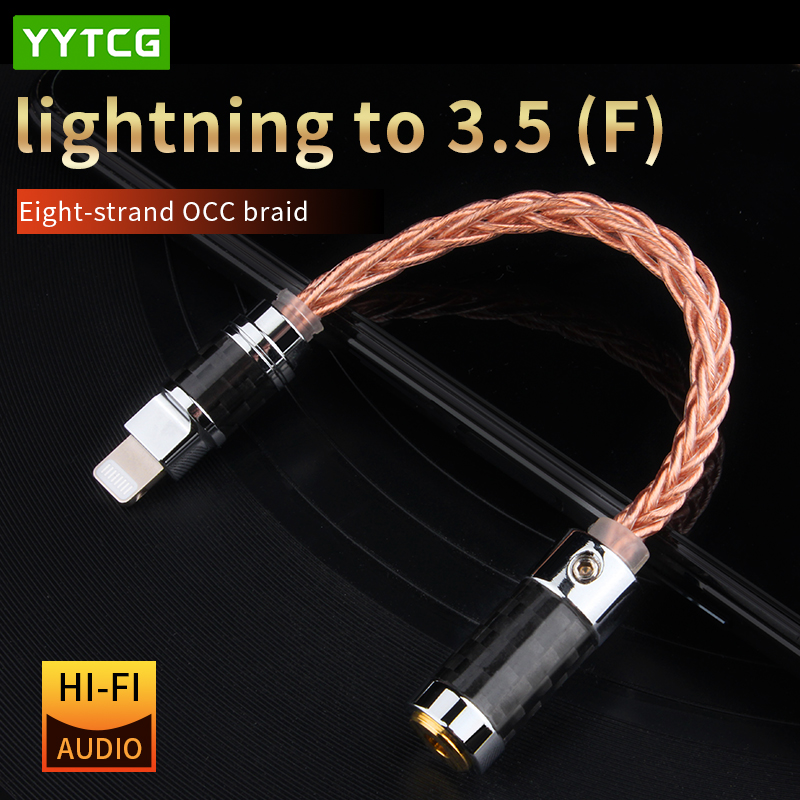 Wired Earphone Lightning - YYTCG-Adaptador de conector macho a hembra