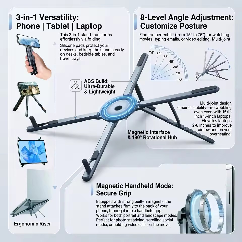 Useful Tablet Accessories - Soporte Magnético Portátil para Teléfono y