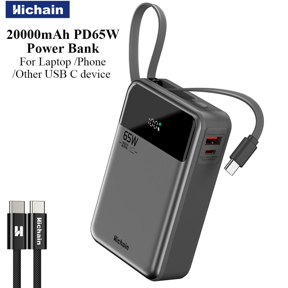 Wired Earphone Lightning - Banco de Energía Hichain PD65W de