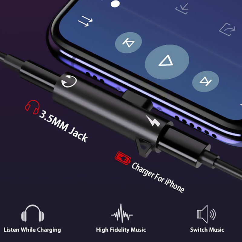 Adaptador Divisor de Audio y C - Wired Earphone Lightning reseña y precio
