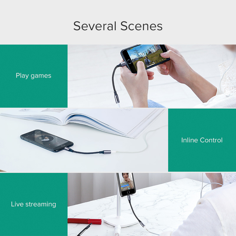 UGREEN-Adaptador de auriculare - Wired Earphone Lightning reseña y precio