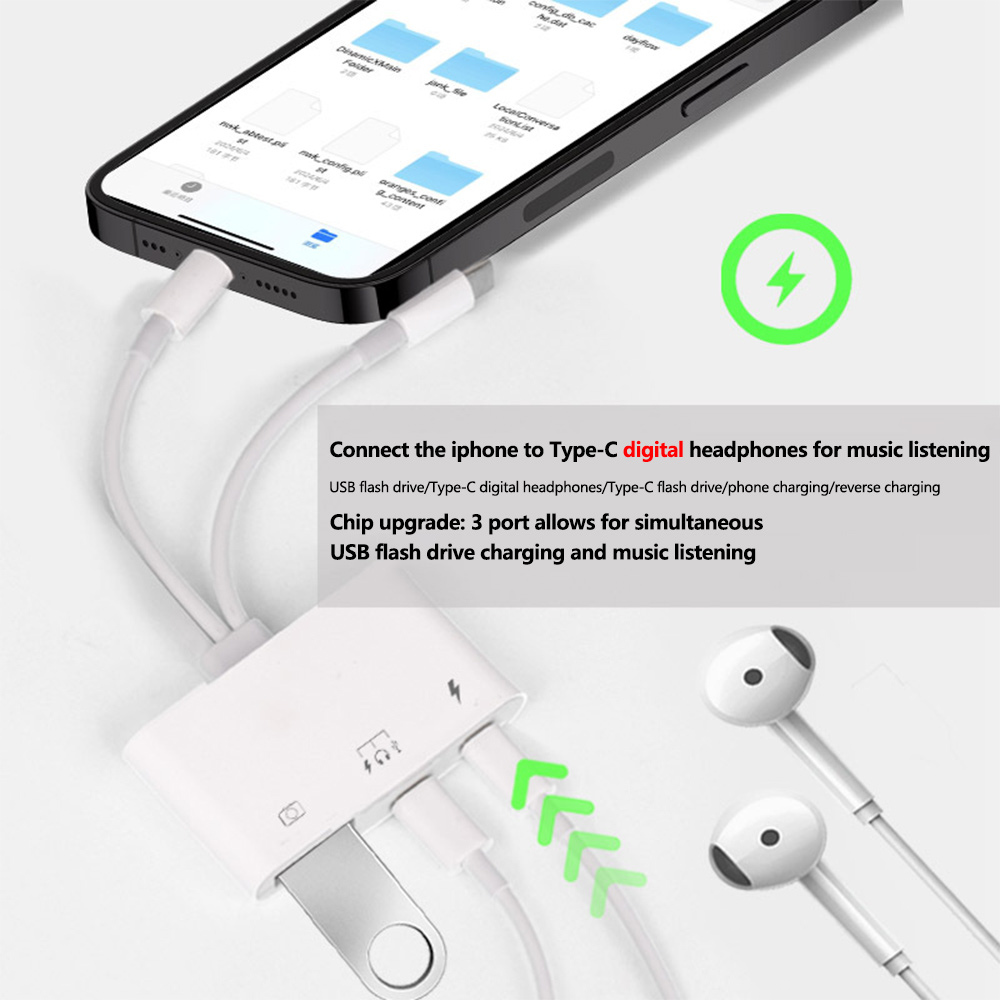 2 en 1 Lightning tipo C a USB  - Wired Earphone Lightning reseña y precio